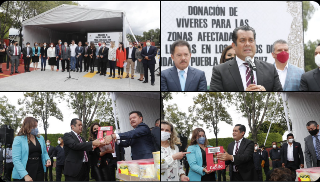 Donan diputados 60 toneladas de víveres a damnificados por el huracán Grace