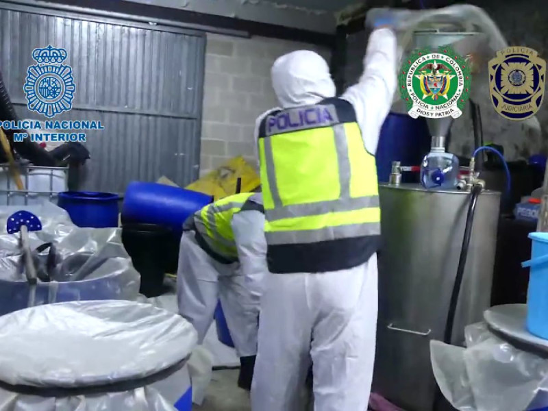 Autoridades españolas desmantelan el mayor narcolaboratorio de Europa; hay 18 detenidos